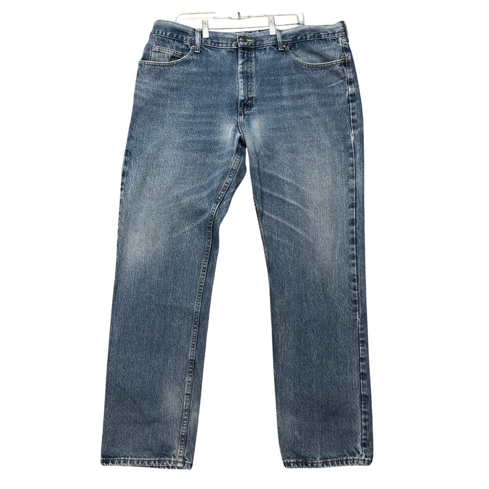 Lee Regular Fit Jeans Mens 42x34 Medium Wash Straight Leg 5-Pocket Denim Twill